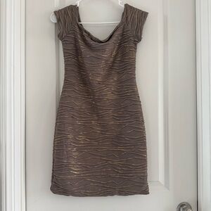 NEW Brat Star Brown and Gold Mini Dress